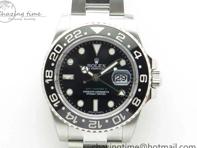 Master Black GMT A3186 Black Best II 116710LN Steel SS on Edition Bracelet 316L ROF Ceramic Dial 0422